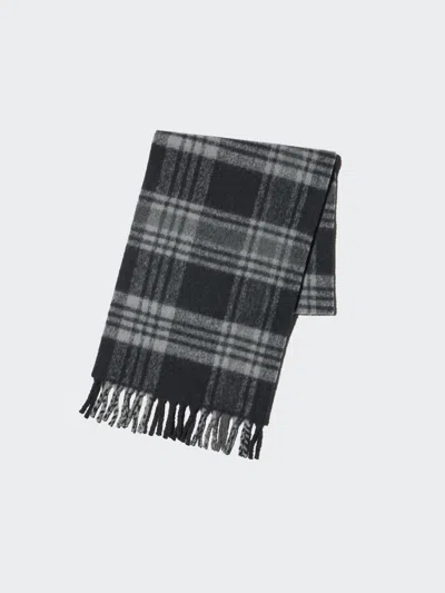 Uniqlo Men's Souffle Yarn Chunky Stole Pattern, Black In Multi