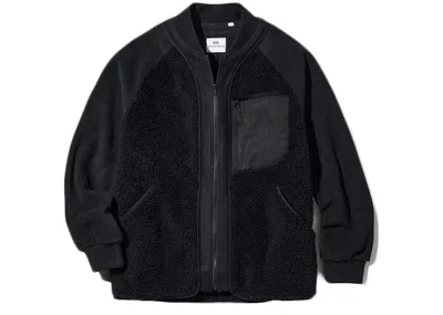 Pre-owned Uniqlo Men's  X White Mountaineering Fleece Oversized Longsleeve Jacket (asia Sizing) In Black