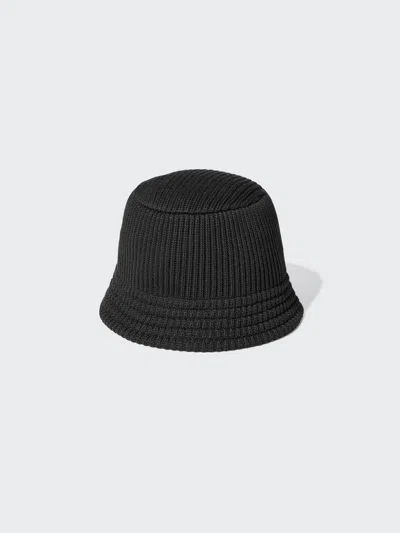 Uniqlo Men's Uv Protection Knitted Bucket Hat, Black