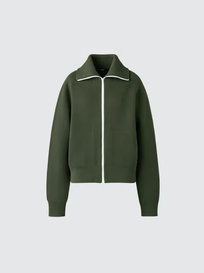 Uniqlo Men's Washable Milano Ribbed Full-zip Cardigan, Olive, 2xs In Green