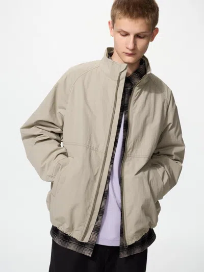 Uniqlo Men's Windproof Stand Blouson Jacket, Beige, Xl In Sand