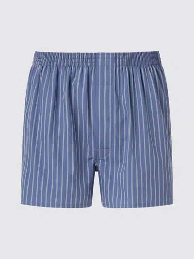 Uniqlo Men's Woven Trunks Double Striped, Blue, Small