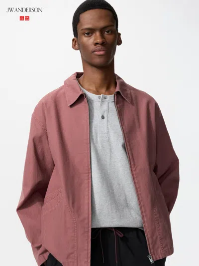 Uniqlo Men's Zip-up Blouson Pink Xl  Us