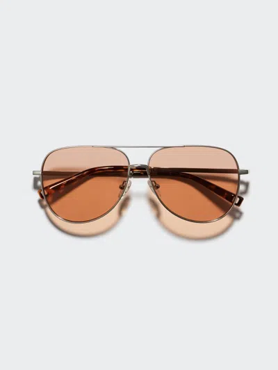 Uniqlo Metal Sunglasses Light Orange  Us In Gold