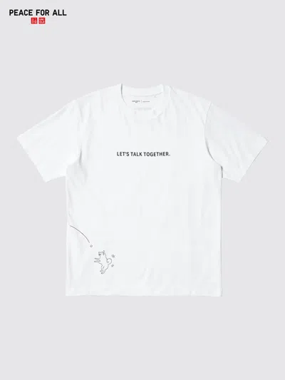 Uniqlo Peace For All Graphic T-shirt Hideki Kuriyama White 3xl  Us