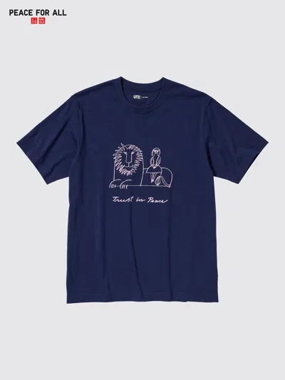 Uniqlo Peace For All Graphic T-shirt Lisa Larson Navy 3xl  Us In Blue