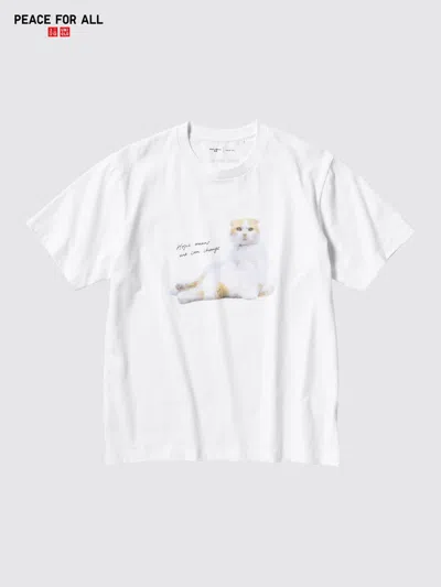 Uniqlo Peace For All Graphic T-shirt Takeshi Yoro White Medium  Us
