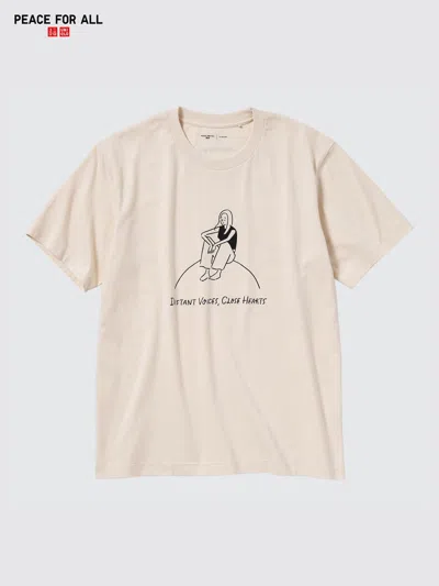 Uniqlo Peace For All Graphic T-shirt Yu Nagaba Natural 2xl  Us In Brown