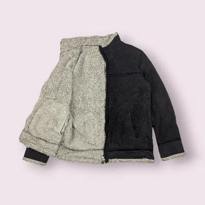 Pre-owned Uniqlo Reversible Brown Grey Fluffy Fleece Jacket