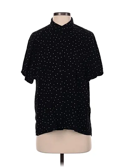 Pre-owned Uniqlo Short Sleeve Blouse In Black