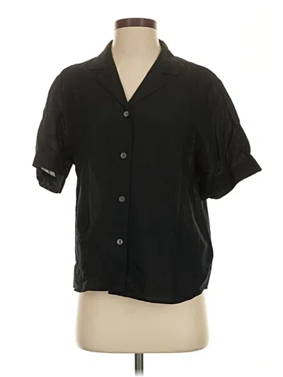 Pre-owned Uniqlo Short Sleeve Blouse In Black