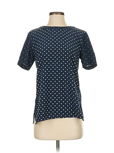 Pre-owned Uniqlo Short Sleeve Blouse In Blue