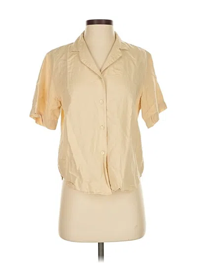 Pre-owned Uniqlo Short Sleeve Blouse In Brown