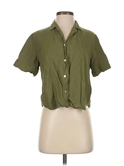 Pre-owned Uniqlo Short Sleeve Blouse In Green