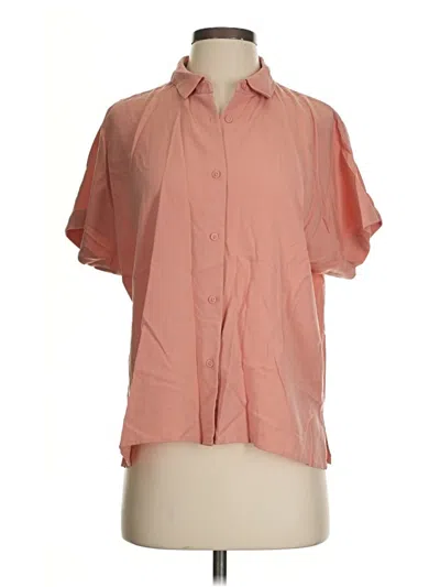 Pre-owned Uniqlo Short Sleeve Blouse In Pink