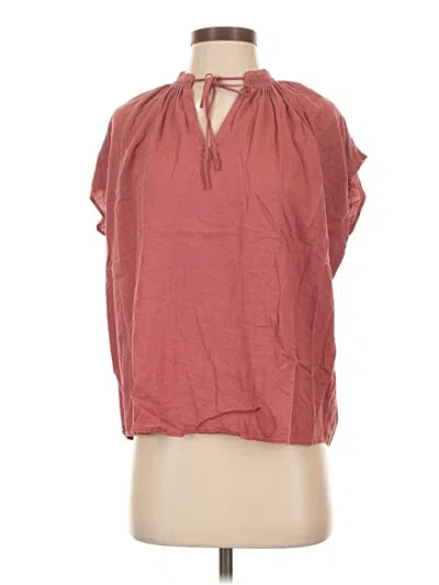 Pre-owned Uniqlo Short Sleeve Blouse In Pink