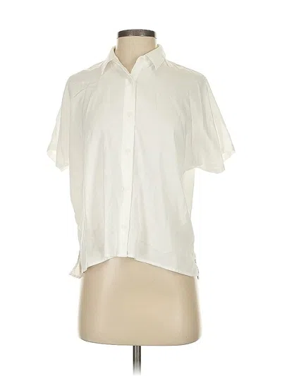 Pre-owned Uniqlo Short Sleeve Blouse In White