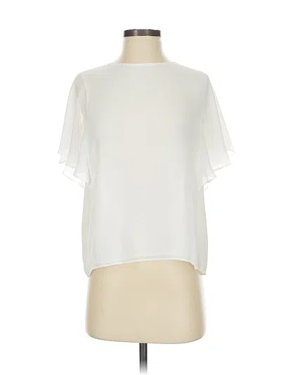 Pre-owned Uniqlo Short Sleeve Blouse In White