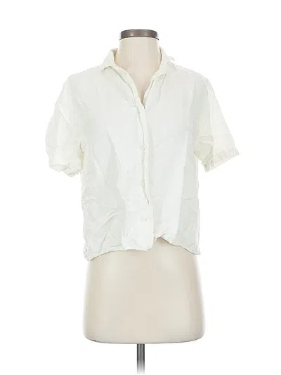Pre-owned Uniqlo Short Sleeve Blouse In White