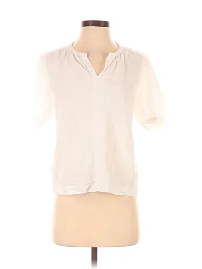 Pre-owned Uniqlo Short Sleeve Blouse In White