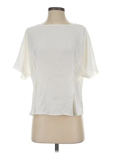 Pre-owned Uniqlo Short Sleeve Blouse In White