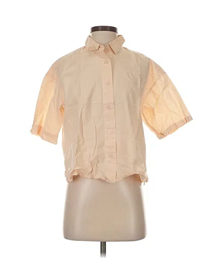 Pre-owned Uniqlo Short Sleeve Blouse In White