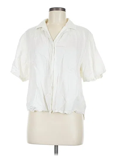 Pre-owned Uniqlo Short Sleeve Blouse In White
