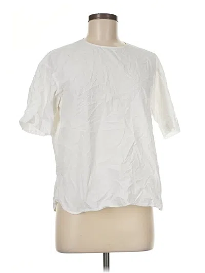 Pre-owned Uniqlo Short Sleeve Blouse In White