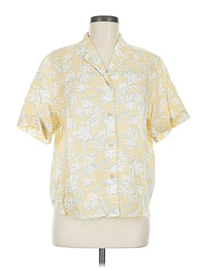 Pre-owned Uniqlo Short Sleeve Blouse In Yellow