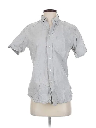 Pre-owned Uniqlo Short Sleeve Button Down Shirt In Gray