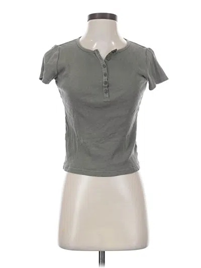 Pre-owned Uniqlo Short Sleeve Henley Shirt In Gray