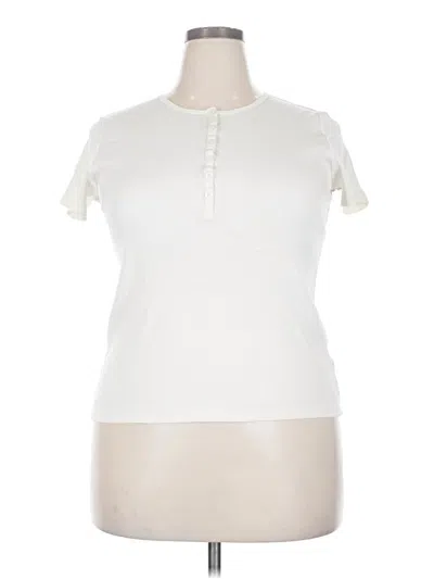 Pre-owned Uniqlo Short Sleeve Henley Shirt In Ivory