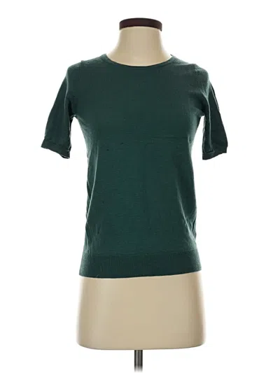 Pre-owned Uniqlo Short Sleeve Top Green Crew Neck Tops