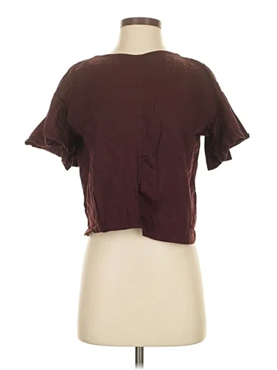 Pre-owned Uniqlo Short Sleeve T-shirt In Brown