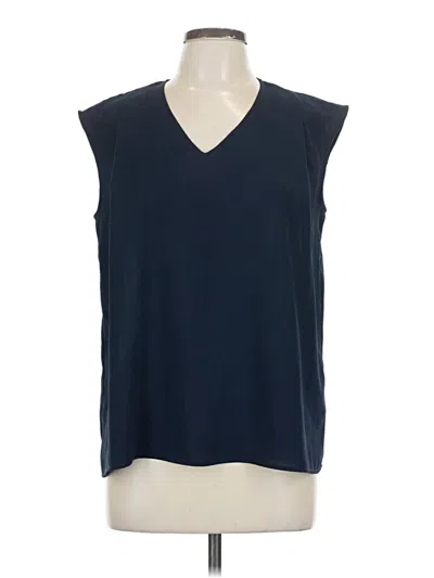 Pre-owned Uniqlo Sleeveless Blouse In Blue