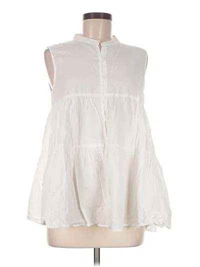 Pre-owned Uniqlo Sleeveless Blouse In White