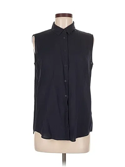 Pre-owned Uniqlo Sleeveless Button Down Shirt In Black