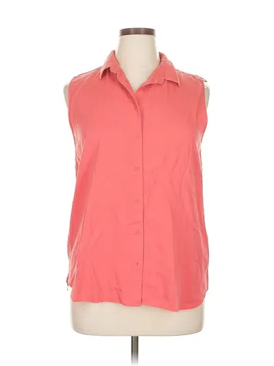 Pre-owned Uniqlo Sleeveless Button Down Shirt In Orange