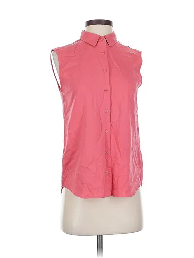 Pre-owned Uniqlo Sleeveless Button Down Shirt In Pink