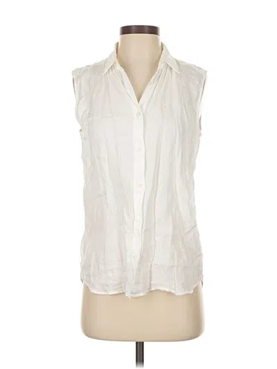 Pre-owned Uniqlo Sleeveless Button Down Shirt In White