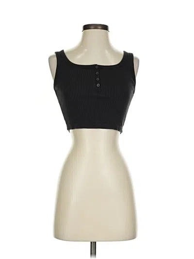 Pre-owned Uniqlo Sleeveless Henley Shirt In Black