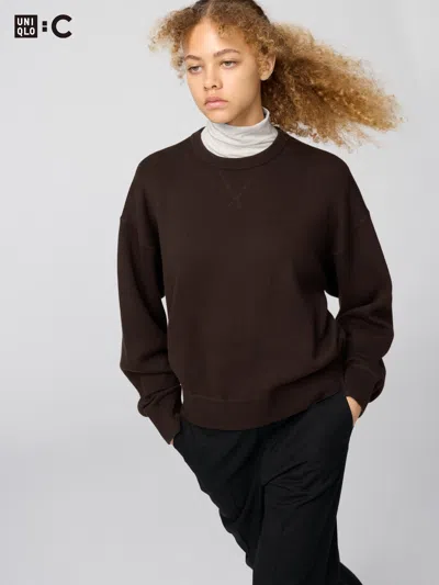 Uniqlo Smooth Cotton Sweater Dark Brown Xl  Us