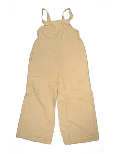 Pre-owned Uniqlo Kids' Snow Pants With Bib In Tan