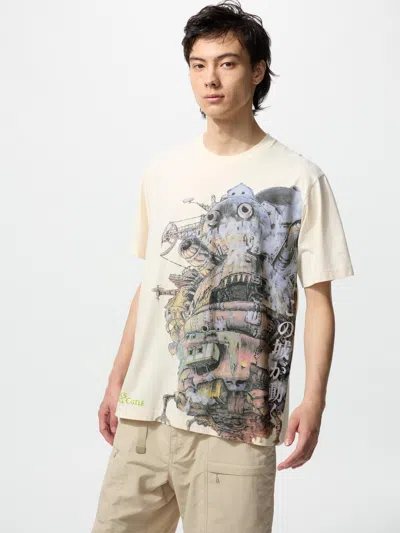 Uniqlo Studio Ghibli Ut Graphic T-shirt Howl's Moving Castle Off White 2xs  Us In Neutral