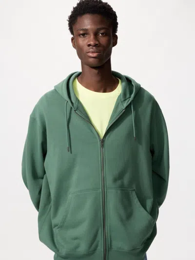 Uniqlo Sweat Full-zip Hoodie Green Medium  Us