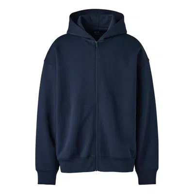 Uniqlo Sweat Oversized Pullover Hoodie Navy Large  Us In Blue