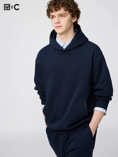 Uniqlo Sweat Oversized Pullover Hoodie Navy Large  Us In Blue