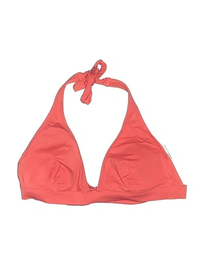 Pre-owned Uniqlo Swimsuit Top Orange Solid Pattern Swimwear