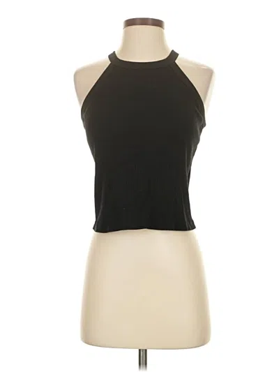 Pre-owned Uniqlo Tank Top Black Halter Neckline Tops