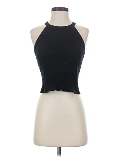 Pre-owned Uniqlo Tank Top Black Halter Neckline Tops
